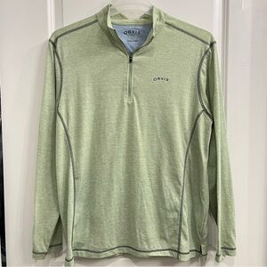 Orvis Mens Classic Collection Quarter Zip Pullover Green Size Large